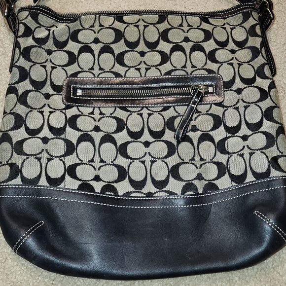 Coach Black Signature Monogram Crossbody Shoulder Bag - Picture 3 of 5